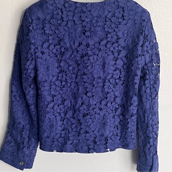 Chicos Black Label Petites Royal Blue Cropped Lace Jacket Size - Picture 10 of 13